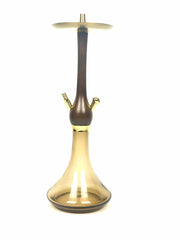 Wood Hookah Shisha Gold & Dark Brown - Hookain 