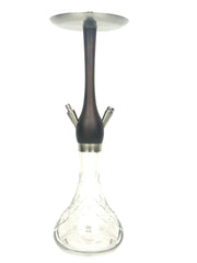 Wood Hookah Shisha Dark Brown & Silver - Hookain 