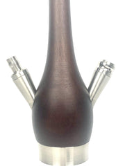 Wood Hookah Shisha Dark Brown & Silver - Hookain 