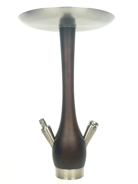 Wood Hookah Shisha Dark Brown & Silver - Hookain 